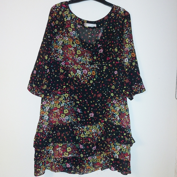 VITAMINA Dresses & Skirts - VITAMINA Women's Black/Multicolored Dress Size L
